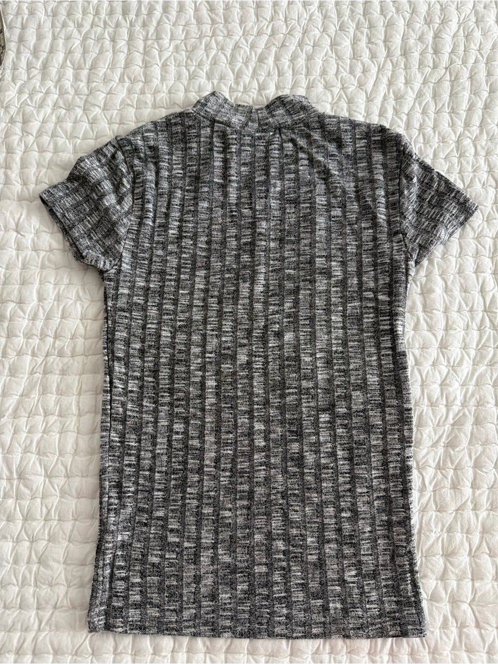 Prince & Fox Short Sleeve Ribbed Knit Top - Gray Heather